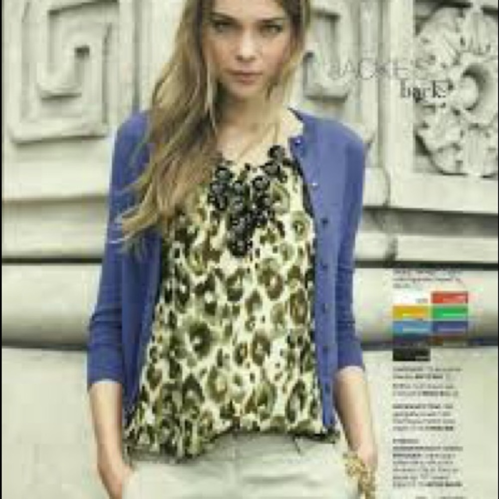 J.CREW Silk Leopard Print Top
